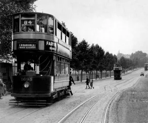 A tram on Dog Kennel Hill, South London