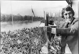 Champions League Football Prints: Trevor Francis shows the European Cup to massed Nottingham Forest fans