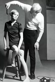 Fashions from the Fifties and Sixties Collection: Twiggy at a photo-shoot