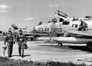 Aircraft Collection: USAF pilots with F-100 Super Sabre aircraft