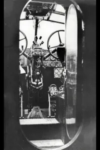 Black And White Prints: View into the cockpit of Imperial Airways Hannibal at Croydon 1938