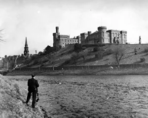 Scotland Prints: View of Inverness Castle from the banks of the River Ness of Inverness Castle 1959