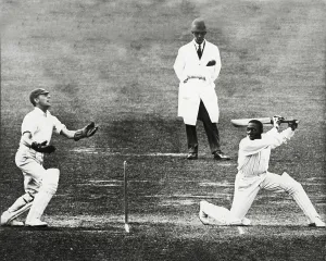 Cricket Prints: West Indian cricketer Learie Constantine in action during Middlesex v West Indies match at Lords 1928