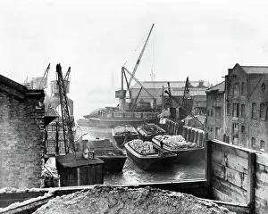 Thames Prints: Wharf at the Lime House, Limehouse, East London 1935