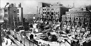 London Prints: Whitefriars Glassworks site being cleared for the building of No