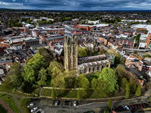Scenic Prints: Wrexham town showing St.Giles Parish church